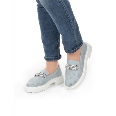 03-PDD153-2 GRAY/BLUE Полуботинки женские (натуральная кожа)
