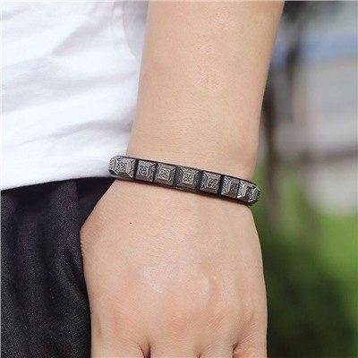 BS844 Кожаный браслет, 23х1см, цвет чёрный