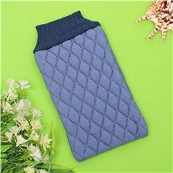 Мочалка - варежка мягкая "Premium - Toskatta", цвет синий, 24*15см (ZIP пакет)