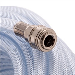 Шланг пневматический ПВХ, 10 x 16 мм, 18 бар, армированный, прозрачный, быстросъемное соединение, 30 м Stels