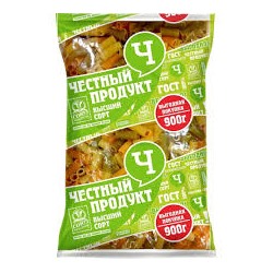 Честный Продукт Макароны ТРУБОЧКИ с томатом и шпинатом гр.В в/с 900гр