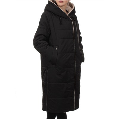 M-9115 BLACK Пальто зимнее женское (верблюжья шерсть)