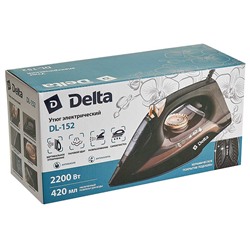 Утюг электрический 2200 Вт DELTA DL-152 черный с золотым