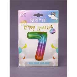Шар фольгированный "Multicolour numbers" цифра 7, (80 см)