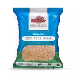 Хлопья из органического красного Риса (900 г), Organic Red Rice Poha, произв. Organic Soul