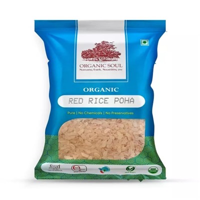 Хлопья из органического красного Риса (900 г), Organic Red Rice Poha, произв. Organic Soul
