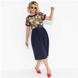 Комплект с юбкой на пуговицах, Молодая и привлекательная (2 в 1, floral)