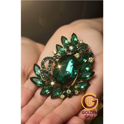 Брошь крупная с кристаллами БР4/3 модель 3