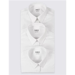 3pk Girls' Easy Iron School Shirts (2-16 Yrs)