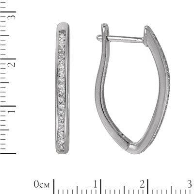 Серьги 'Галочка' с фианитами ТПСК.600ФТR