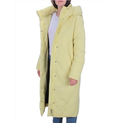 22339 YELLOW Пальто стеганое зимнее женское (200 гр. холлофайбера)