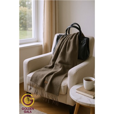 Шарф теплый женский кашемировый Арт 2581Ш/01 (темно-коричневый)