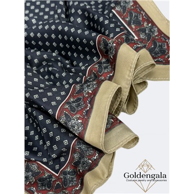 Косынка шелковая с принтом Арт 25183/005