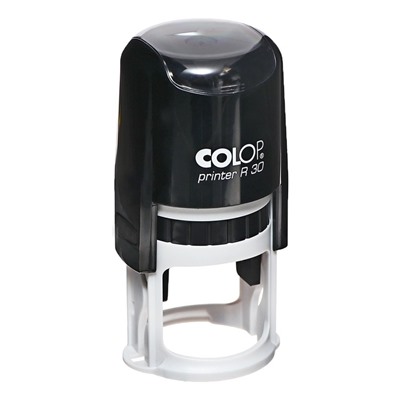 Оснастка для круглой печати автоматическая COLOP Printer R=30, диаметр 30 мм, с крышкой, корпус чёрный