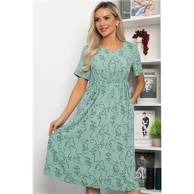 Платье Цветы лета (мятное) П13785-18М