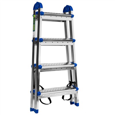 Стремянка двухсторонняя 4 ступени, сталь профиль, стальные ступени, Сибртех