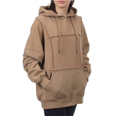 3258 BROWN Худи женское (95% хлопок, 5% эластан)