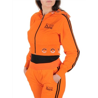 2388 ORANGE/BLACK Костюм спортивный тройка женский (100% полиэстер )