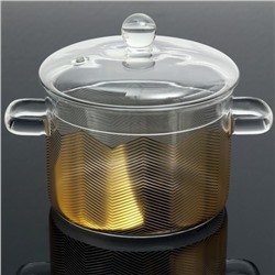 Кастрюля из жаропрочного стекла «Геометрия», 1500 мл