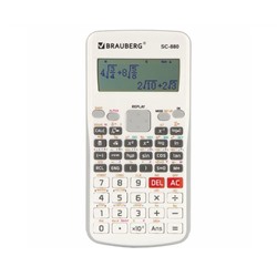 Калькулятор инженерный двухстрочный BRAUBERG SC-880-N 417 функций, 10+2 разр, батарея, БЕЛЫЙ, 250526