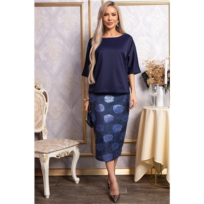 Блуза Стильный замысел (синяя) Б14842-10М