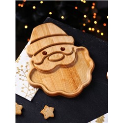 Менажница Adelica «Новогодний Дед Мороз», 28×22×1.8 см, пропитана маслом, дерево берёза