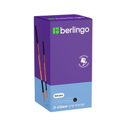 Ручка шариковая Berlingo "Tribase grip orange" черная, 0,7мм, грип