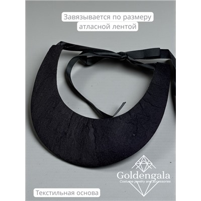 Колье-воротник текстильное с хрусталиками П4/06