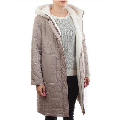2661 BEIGE Пальто двухстороннее женское еврозима (100 гр. холлофайбер)