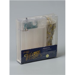 УЦЕНКА НИТЬ ROSA. IP20, 5 м, Н.С. LED(1608)-100-4.5V, ААx3 (не в компл.), 2 режима, Т/БЕЛЫЙ