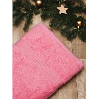 Полотенце 140*70 розовый косичка