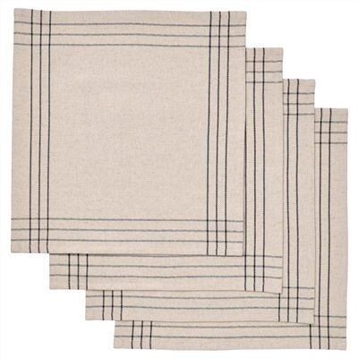 VÅRARV, Serviette, dunkelgrau/natur,, 35x35 cm