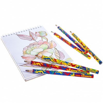 Карандаш многоцветный Rainbow пласт.тубе Хатбер BKc_30150/30/Китай
