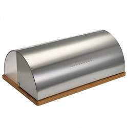 Хлебница 38×27×14 см из нержавеющей стали и бамбука ALPENKOK AK-3509