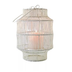Белый металлический фонарь в стиле Бохо, Mesh Metal Lantern for Home Boho Style White, произв. Behoma
