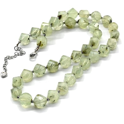 Бусы из Пренита овал витой с гранями 8*10мм, 44см