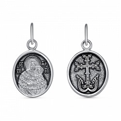 Образ (БМ Пряжевская) из серебра частичное чернение литье