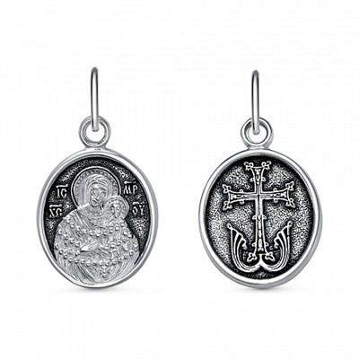 Образ (БМ Пряжевская) из серебра частичное чернение литье