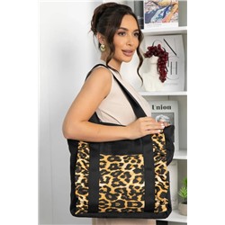 Сумка Шопер (черный/лео) СШ02
