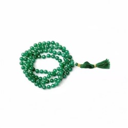 Чётки из Зелёного Агата: для гармонизации Меркурия (108 шариков), Green Hakik (Agate) Mala For Budha And Healing, произв. Kalyan Puja