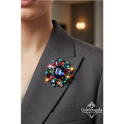 Брошь-кулон крупная с кристаллами БР4 модель БРО/14