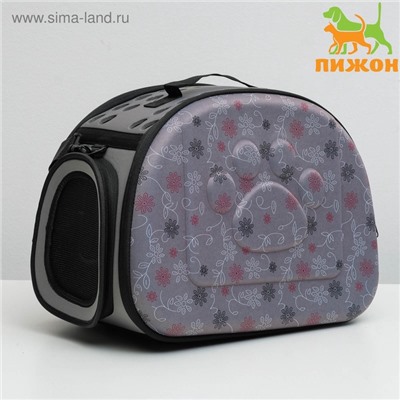 Складная сумка-переноска с отдельным входом, материал EVA, 43.5×28×33 см, серая