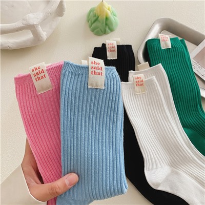 Tide, cute cotton trend knee socks for men and women, ethnic style, mid-length