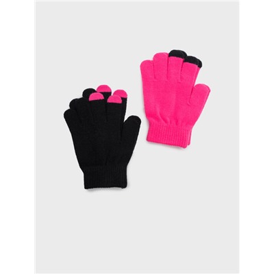 Перчатки для девочки, 2 пары в комплекте