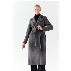 Пальто женское демисезонное 24770 (черно-серый)