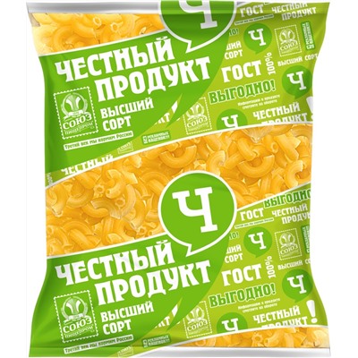 Честный Продукт Макароны РОЖКИ гр.В в/с 400гр