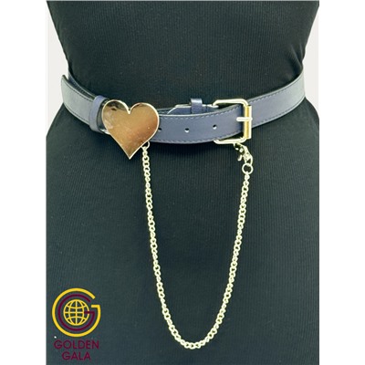 Ремень двусторонний синий из эко кожи 2,8х115 см Р25