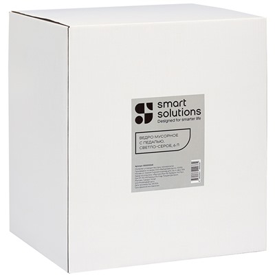 Ведро мусорное с педалью, светло-серое, 6 л