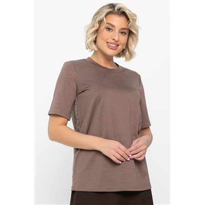 Футболка кружевная Нэсти (коричневая) Б14656-10М
