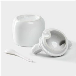 Сахарница Доляна «Мишка Отто», 400 мл, 11×12×12.5 см, белая